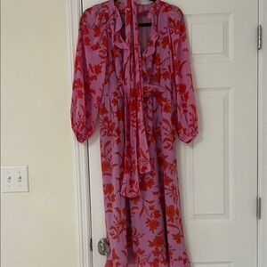 Ann Taylor Pink and Red Floral Dress